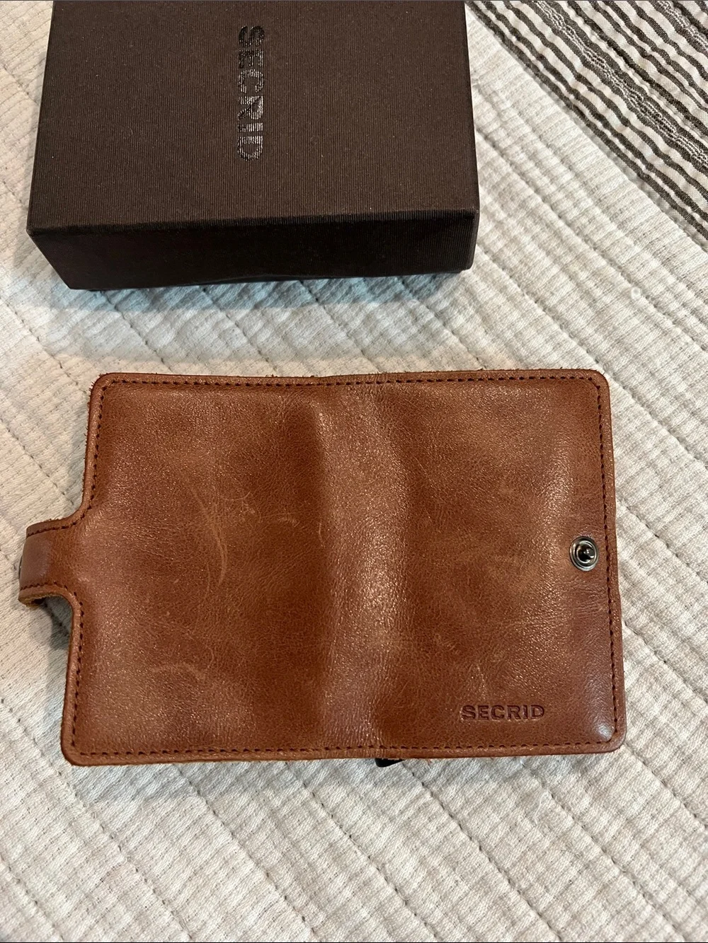 Secrid Brown Leather Card Holder Key Case